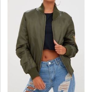 Miss London olive green bomber jacket ✨